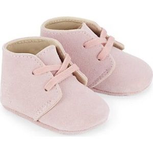 Ralph Lauren pink layette suede booties